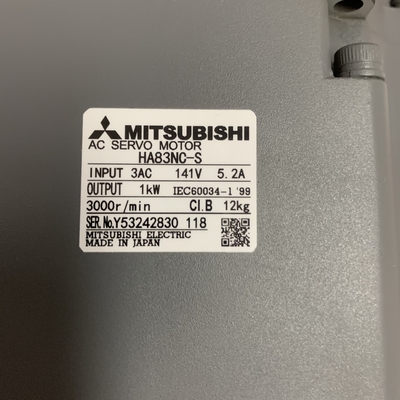 Mitsubishi HA83NC-S AC Servo Motor 3 PHASE 1 KW 141 V 3000 RPM 5.2 A CIB NEW AND ORIGINAL GOOD PRICE